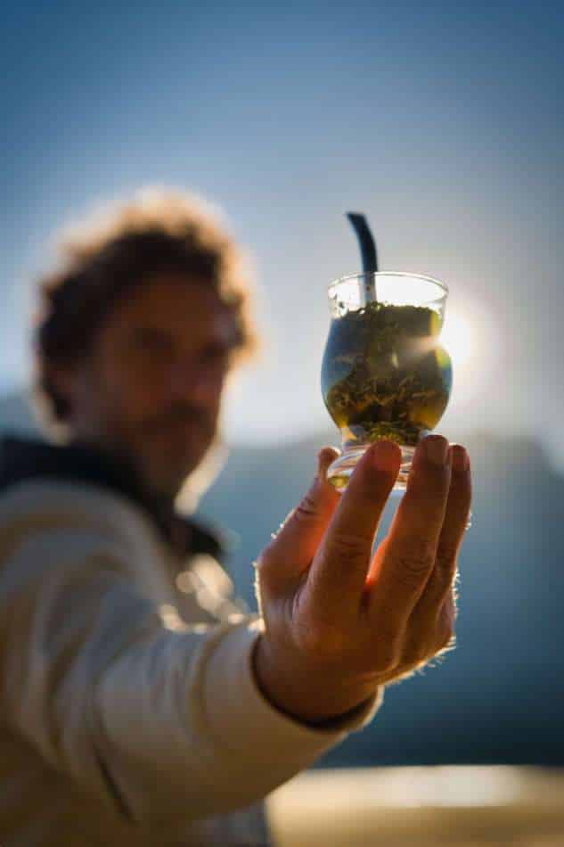 Yerba mate en cuia de cristal